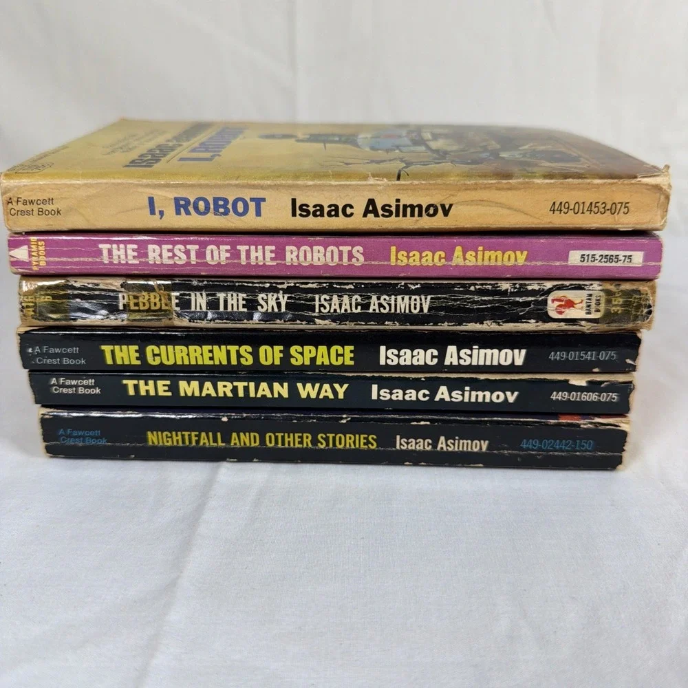 Isaac Asimov Lot of 6 Sci-Fi I, Robot Pebble in the Sky Currents Of Space